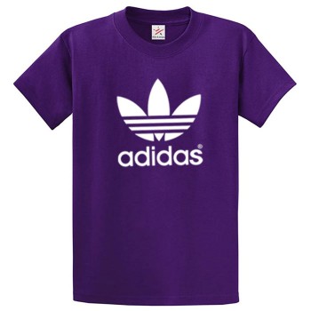 Ad Purple Round Neck T-Shirt For Ladies