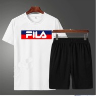 FL White Tees with Black Shorts For Boys