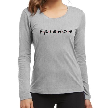 Friends logo Grey Full Sleeves Printed T-Shirt