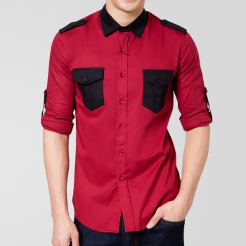 Scarce Casual Shirt With Black Dual Pocket