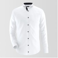 White With Black contrast Formal Shirt