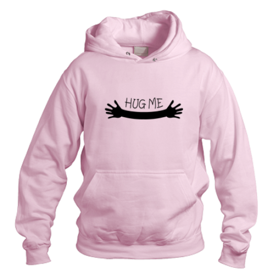Pink Hoodie With Hug me Logo