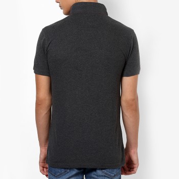 Charcoal Plain Polo T-shirt 
