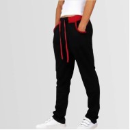 Black Sweat Trouser with Red Contrast