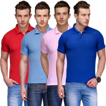Bundle of 4 Plain Polo High Quality T-Shirts (11 Colors)