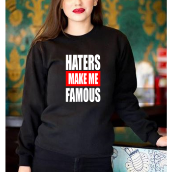 Black Women's Sweat Shirt With Haters Logo