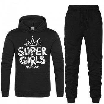 Black Track Suit With Super Girls Logo