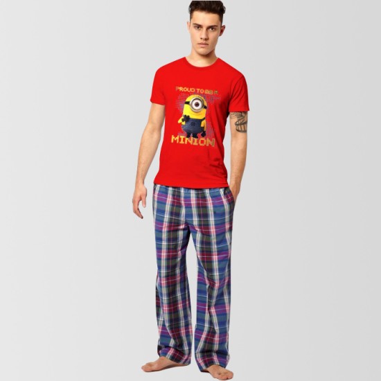 Minion Printed T-Shirts & Checkered Pajama