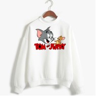 Tom & Jerry White Fleece Sweatshirt