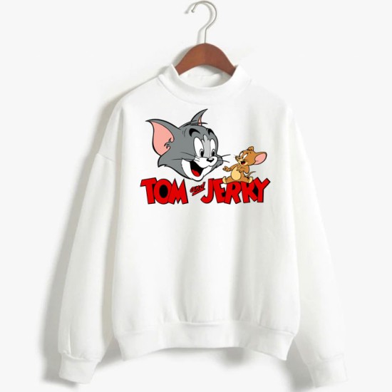 Tom & Jerry White Fleece Sweatshirt